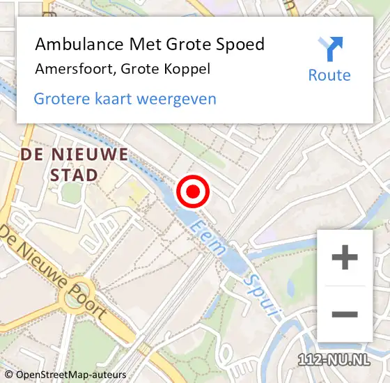 Locatie op kaart van de 112 melding: Ambulance Met Grote Spoed Naar Amersfoort, Grote Koppel op 31 mei 2018 15:59