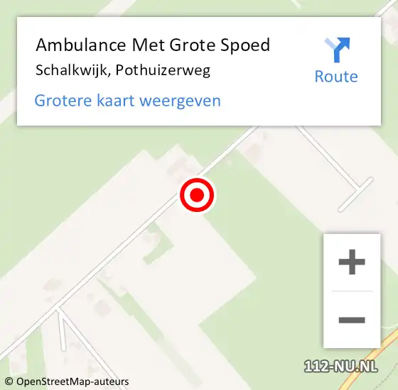 Locatie op kaart van de 112 melding: Ambulance Met Grote Spoed Naar Schalkwijk, Pothuizerweg op 31 mei 2018 16:09