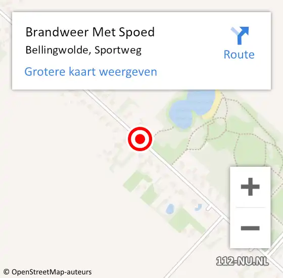 Locatie op kaart van de 112 melding: Brandweer Met Spoed Naar Bellingwolde, Sportweg op 31 mei 2018 16:26