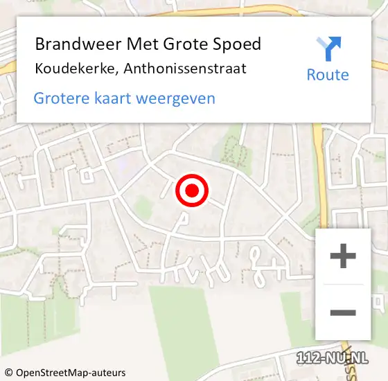 Locatie op kaart van de 112 melding: Brandweer Met Grote Spoed Naar Koudekerke, Anthonissenstraat op 31 mei 2018 17:22