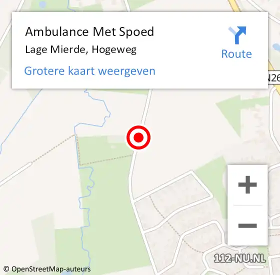 Locatie op kaart van de 112 melding: Ambulance Met Spoed Naar Lage Mierde, Hogeweg op 31 mei 2018 18:47