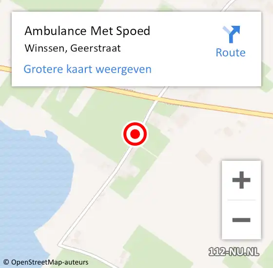 Locatie op kaart van de 112 melding: Ambulance Met Spoed Naar Winssen, Geerstraat op 31 mei 2018 19:03