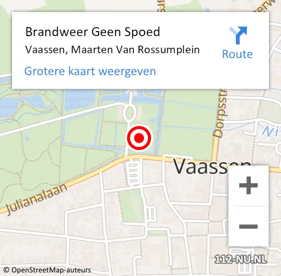 Locatie op kaart van de 112 melding: Brandweer Geen Spoed Naar Vaassen, Maarten Van Rossumplein op 31 mei 2018 19:54