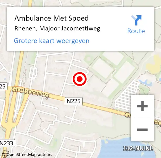 Locatie op kaart van de 112 melding: Ambulance Met Spoed Naar Rhenen, Majoor Jacomettiweg op 31 mei 2018 20:50