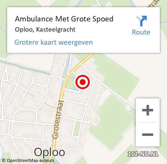 Locatie op kaart van de 112 melding: Ambulance Met Grote Spoed Naar Oploo, Kasteelgracht op 31 mei 2018 20:54