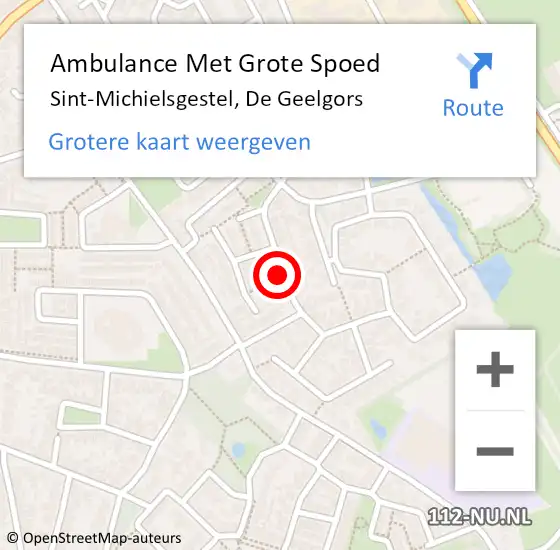 Locatie op kaart van de 112 melding: Ambulance Met Grote Spoed Naar Sint-Michielsgestel, De Geelgors op 31 mei 2018 22:00