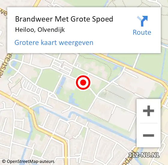 Locatie op kaart van de 112 melding: Brandweer Met Grote Spoed Naar Heiloo, Olvendijk op 31 mei 2018 22:09