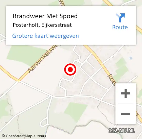 Locatie op kaart van de 112 melding: Brandweer Met Spoed Naar Posterholt, Eijkersstraat op 31 mei 2018 22:28