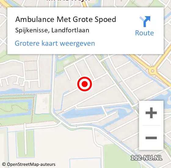 Locatie op kaart van de 112 melding: Ambulance Met Grote Spoed Naar Spijkenisse, Landfortlaan op 31 mei 2018 22:48