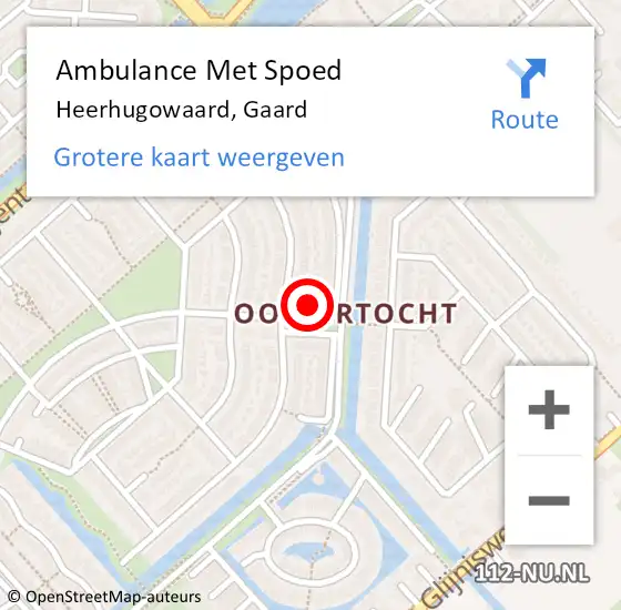 Locatie op kaart van de 112 melding: Ambulance Met Spoed Naar Heerhugowaard, Gaard op 31 mei 2018 23:22