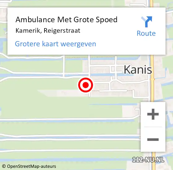 Locatie op kaart van de 112 melding: Ambulance Met Grote Spoed Naar Kamerik, Reigerstraat op 1 juni 2018 00:05