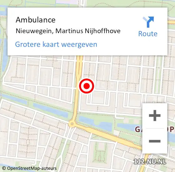 Locatie op kaart van de 112 melding: Ambulance Nieuwegein, Martinus Nijhoffhove op 1 juni 2018 01:31