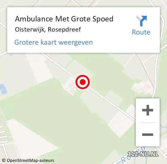 Locatie op kaart van de 112 melding: Ambulance Met Grote Spoed Naar Oisterwijk, Rosepdreef op 1 juni 2018 01:45