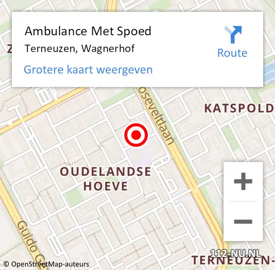 Locatie op kaart van de 112 melding: Ambulance Met Spoed Naar Terneuzen, Wagnerhof op 1 juni 2018 01:54