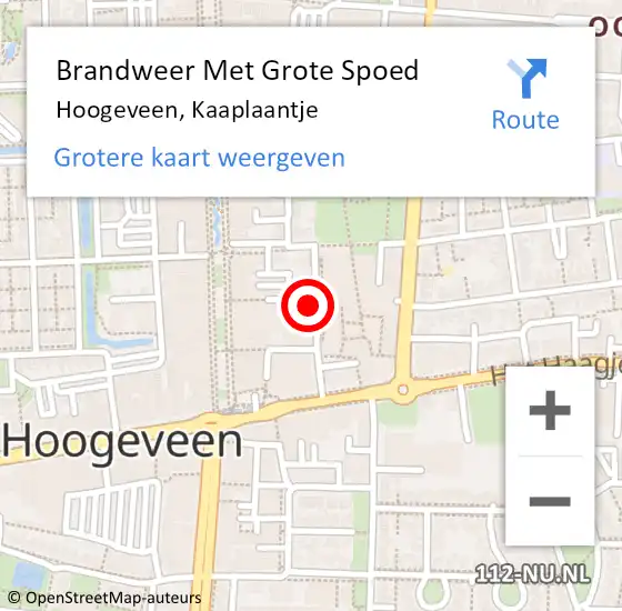 Locatie op kaart van de 112 melding: Brandweer Met Grote Spoed Naar Hoogeveen, Kaaplaantje op 26 februari 2014 11:43