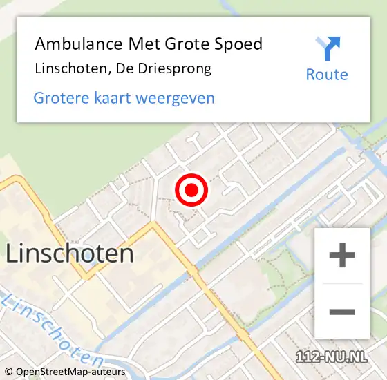 Locatie op kaart van de 112 melding: Ambulance Met Grote Spoed Naar Linschoten, De Driesprong op 1 juni 2018 05:22