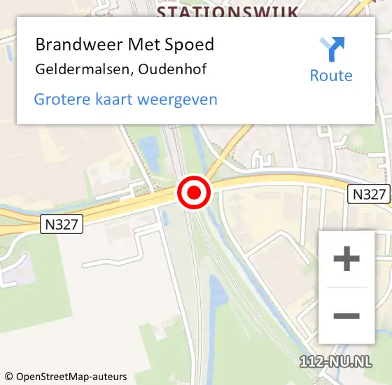 Locatie op kaart van de 112 melding: Brandweer Met Spoed Naar Geldermalsen, Oudenhof op 1 juni 2018 08:19