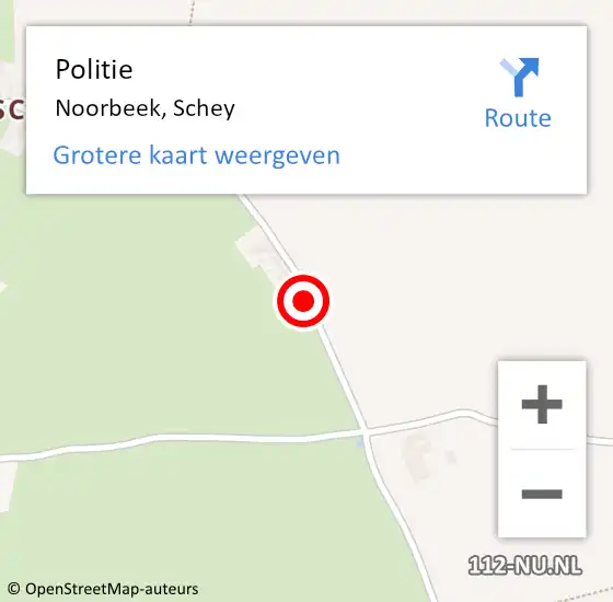 Locatie op kaart van de 112 melding: Politie Noorbeek, Schey op 1 juni 2018 12:33