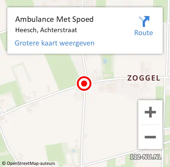 Locatie op kaart van de 112 melding: Ambulance Met Spoed Naar Heesch, Achterstraat op 1 juni 2018 13:56