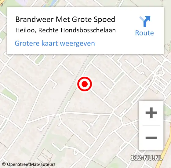 Locatie op kaart van de 112 melding: Brandweer Met Grote Spoed Naar Heiloo, Rechte Hondsbosschelaan op 1 juni 2018 14:24