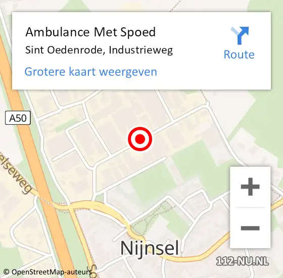 Locatie op kaart van de 112 melding: Ambulance Met Spoed Naar Sint Oedenrode, Industrieweg op 1 juni 2018 14:46