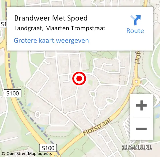 Locatie op kaart van de 112 melding: Brandweer Met Spoed Naar Landgraaf, Maarten Trompstraat op 1 juni 2018 15:23