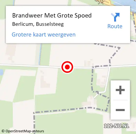 Locatie op kaart van de 112 melding: Brandweer Met Grote Spoed Naar Berlicum, Busselsteeg op 1 juni 2018 16:55