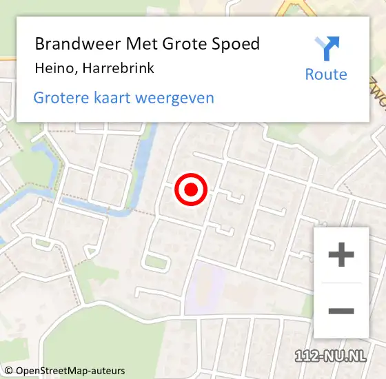 Locatie op kaart van de 112 melding: Brandweer Met Grote Spoed Naar Heino, Harrebrink op 1 juni 2018 17:16