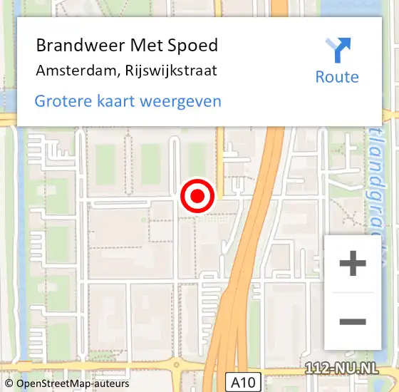 Locatie op kaart van de 112 melding: Brandweer Met Spoed Naar Amsterdam, Rijswijkstraat op 1 juni 2018 17:28