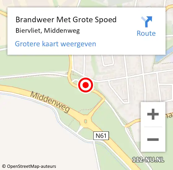 Locatie op kaart van de 112 melding: Brandweer Met Grote Spoed Naar Biervliet, Middenweg op 7 september 2013 10:24