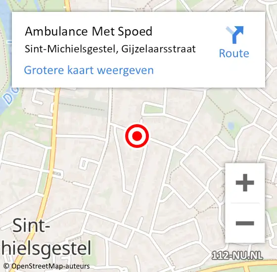 Locatie op kaart van de 112 melding: Ambulance Met Spoed Naar Sint-Michielsgestel, Gijzelaarsstraat op 1 juni 2018 18:22