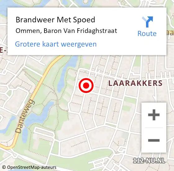 Locatie op kaart van de 112 melding: Brandweer Met Spoed Naar Ommen, Baron Van Fridaghstraat op 1 juni 2018 20:13