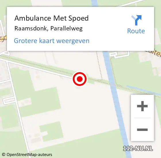 Locatie op kaart van de 112 melding: Ambulance Met Spoed Naar Raamsdonk, Parallelweg op 1 juni 2018 23:26