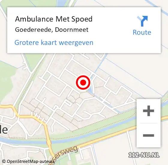 Locatie op kaart van de 112 melding: Ambulance Met Spoed Naar Goedereede, Doornmeet op 1 juni 2018 23:42