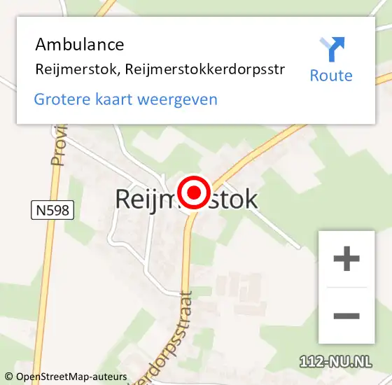 Locatie op kaart van de 112 melding: Ambulance Reijmerstok, Reijmerstokkerdorpsstr op 26 februari 2014 13:17