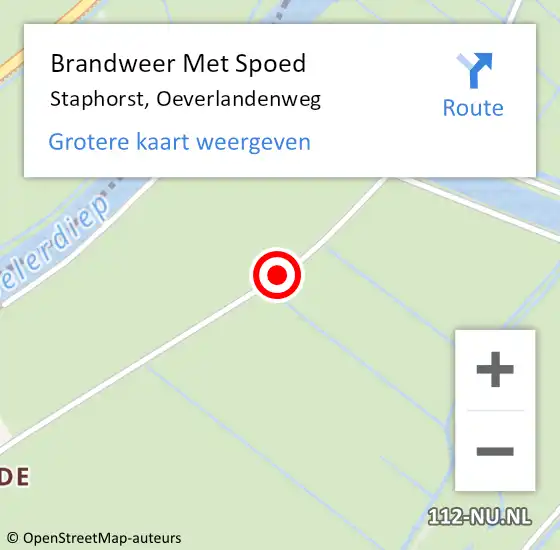 Locatie op kaart van de 112 melding: Brandweer Met Spoed Naar Staphorst, Oeverlandenweg op 2 juni 2018 01:49