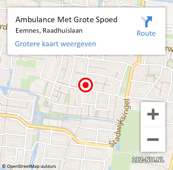 Locatie op kaart van de 112 melding: Ambulance Met Grote Spoed Naar Eemnes, Raadhuislaan op 2 juni 2018 01:55