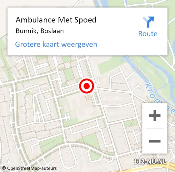 Locatie op kaart van de 112 melding: Ambulance Met Spoed Naar Bunnik, Boslaan op 2 juni 2018 03:19