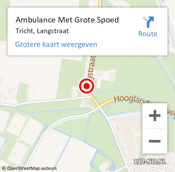 Locatie op kaart van de 112 melding: Ambulance Met Grote Spoed Naar Tricht, Langstraat op 2 juni 2018 05:12