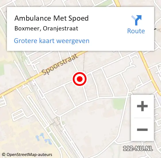 Locatie op kaart van de 112 melding: Ambulance Met Spoed Naar Boxmeer, Oranjestraat op 2 juni 2018 07:43