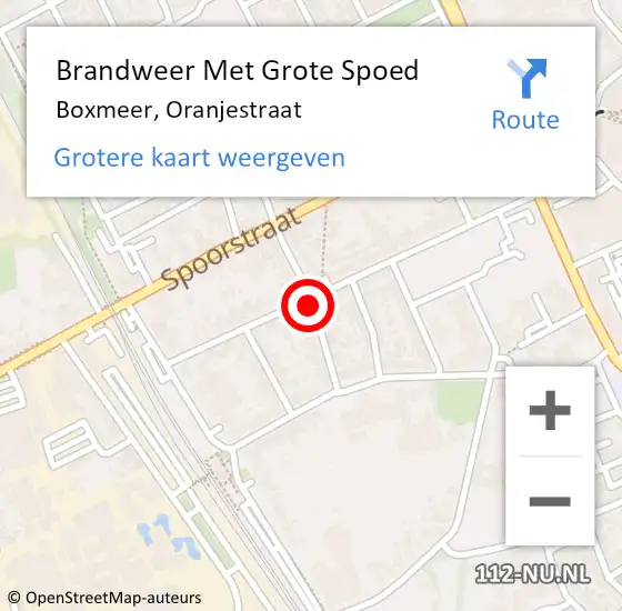 Locatie op kaart van de 112 melding: Brandweer Met Grote Spoed Naar Boxmeer, Oranjestraat op 2 juni 2018 08:14