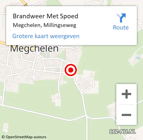 Locatie op kaart van de 112 melding: Brandweer Met Spoed Naar Megchelen, Millingseweg op 23 september 2013 17:37