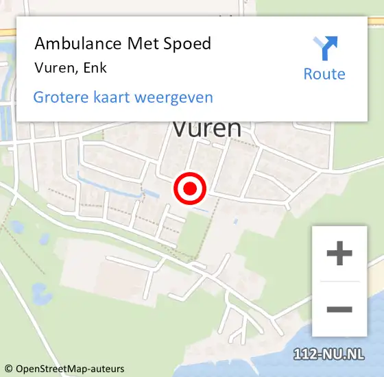 Locatie op kaart van de 112 melding: Ambulance Met Spoed Naar Vuren, Enk op 2 juni 2018 12:53