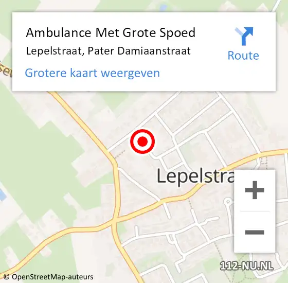 Locatie op kaart van de 112 melding: Ambulance Met Grote Spoed Naar Lepelstraat, Pater Damiaanstraat op 2 juni 2018 13:26