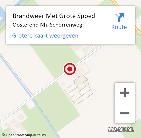 Locatie op kaart van de 112 melding: Brandweer Met Grote Spoed Naar Oosterend Nh, Schorrenweg op 2 juni 2018 13:29