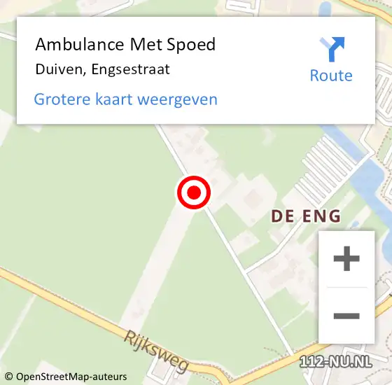 Locatie op kaart van de 112 melding: Ambulance Met Spoed Naar Duiven, Engsestraat op 2 juni 2018 13:33