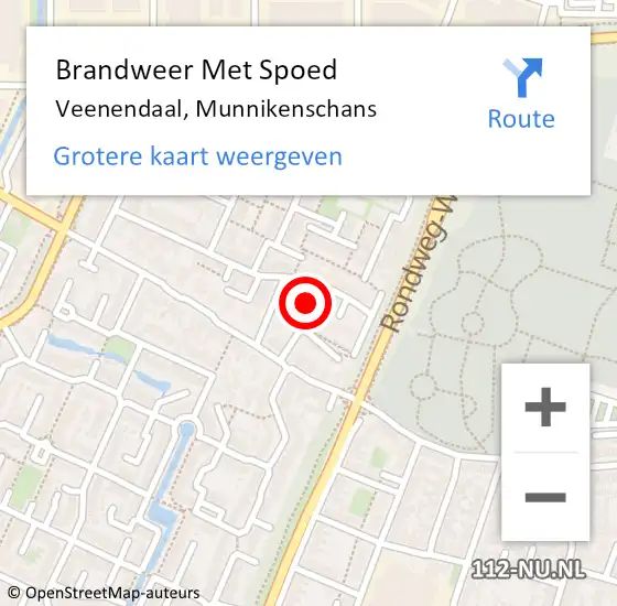 Locatie op kaart van de 112 melding: Brandweer Met Spoed Naar Veenendaal, Munnikenschans op 2 juni 2018 14:43