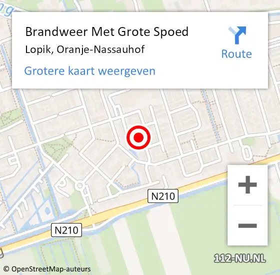 Locatie op kaart van de 112 melding: Brandweer Met Grote Spoed Naar Lopik, Oranje-Nassauhof op 2 juni 2018 14:49