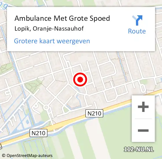 Locatie op kaart van de 112 melding: Ambulance Met Grote Spoed Naar Lopik, Oranje-Nassauhof op 2 juni 2018 14:50
