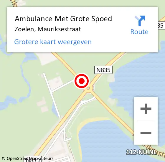 Locatie op kaart van de 112 melding: Ambulance Met Grote Spoed Naar Zoelen, Mauriksestraat op 2 juni 2018 15:43